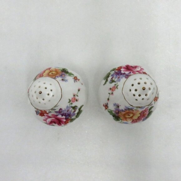Royal CROWN DERBY Bone China Salt and Pepper Shaker With Floral Derby Posies - Picture 7 of 10